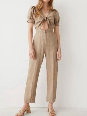 & Other Stories Tie-Knot Linen Jumpsuit